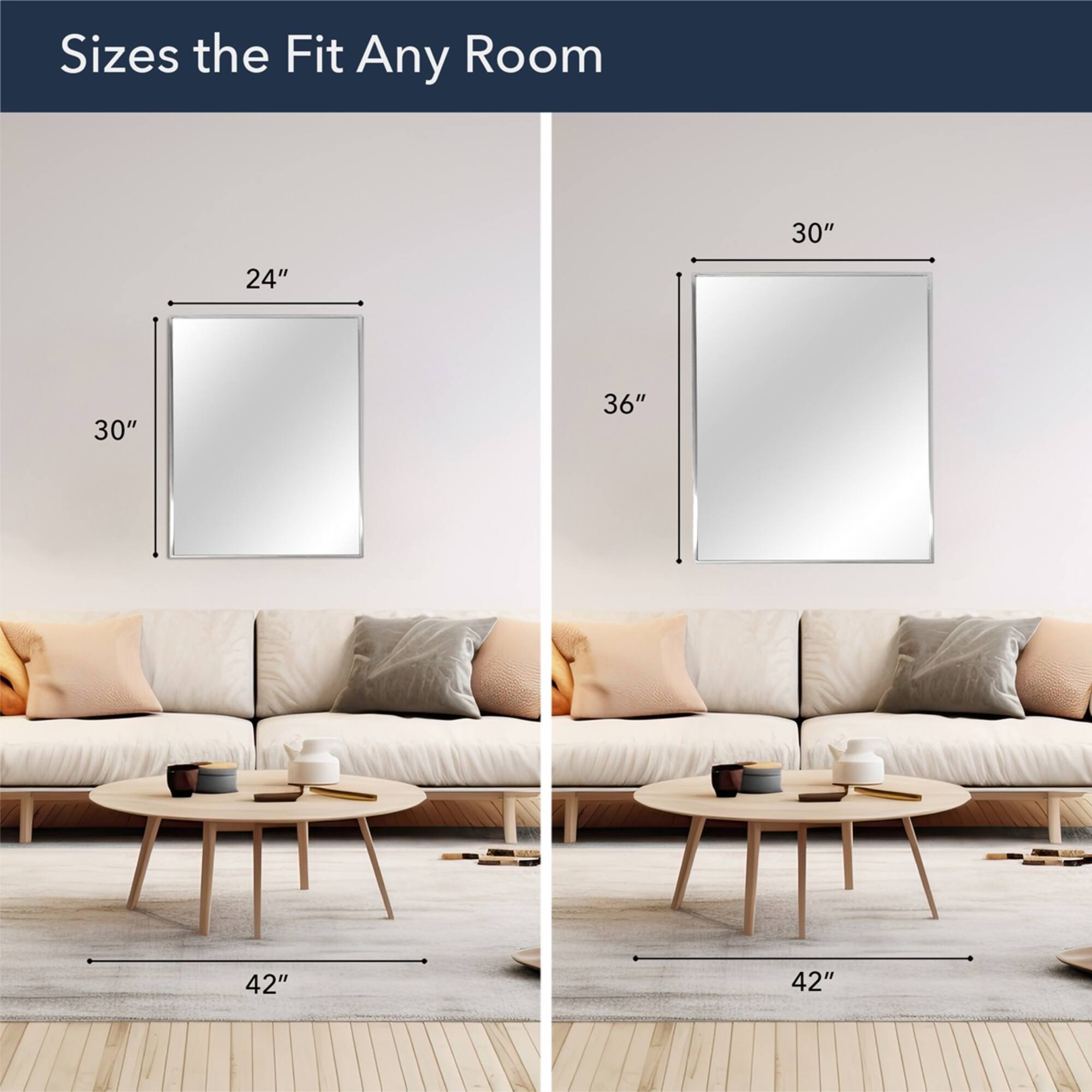 Head West Brushed Nickel 22" x 34" Float Framed Accent Mirror